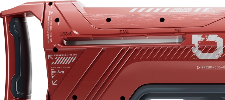 Ohne Batterien: rein mechanischer Blaster