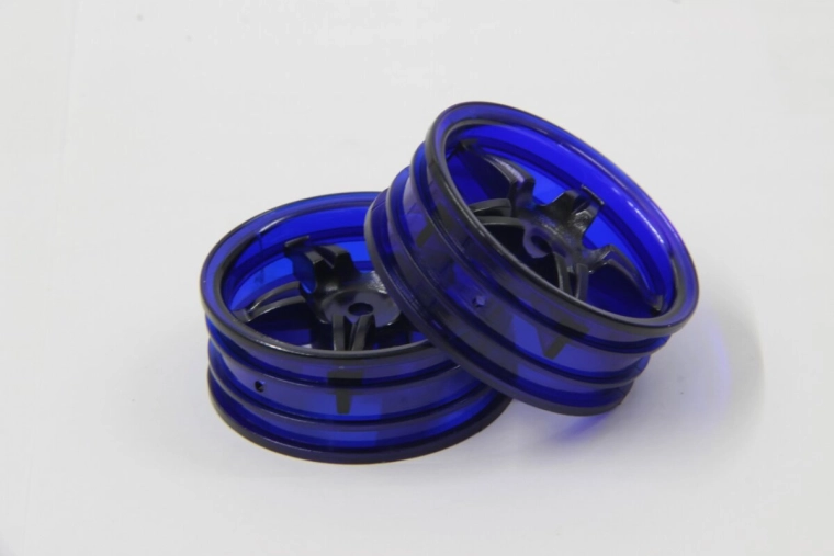 Tamiya Fünfspeichen-Radfelge neonblau 22 mm
