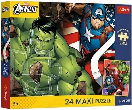 Trefl Marvel Avengers Maxi-Puzzle mit 24 Teilen und Poster