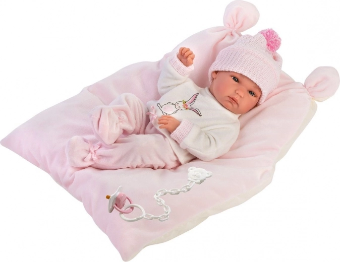 Llorens New Born Mädchen – realistische Babypuppe 35 cm, Ganzvinylkörper