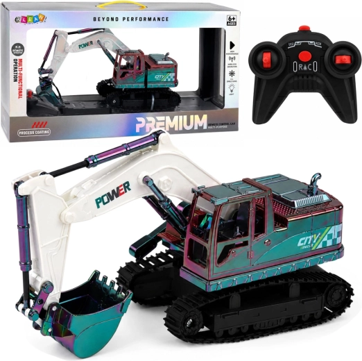 RC-Kettenbagger mit Fernsteuerung, Chameleon-Effekt und Lichtern 1:14