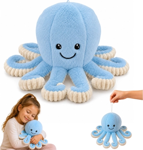 Plüschoctopus mit elastischen Tentakeln blau 30 cm - 1 Stück