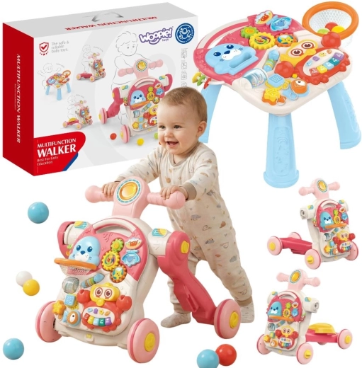 WOOPIE Baby Lernlaufgerät, Rutschfahrzeug, Roller und Aktivitätstisch 4 in 1