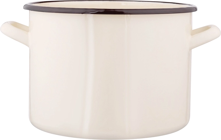 Emaillierter Topf Silesia 5,8 l cremefarben 22 cm