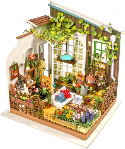 RoboTime Miniatur-Haus – DIY-Bausatz Gartenterrasse mit LED