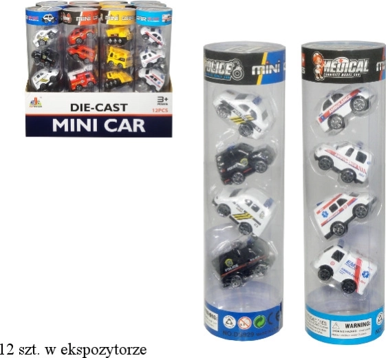 Mini-Autos im Rohr (Bau- oder Rettungsfahrzeuge) – 1 Stück