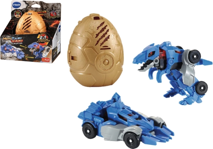 VTech Motozaurus Velociraptor im Ei – verwandelbarer Dinosaurier in Auto mit Lichtern und Geräuschen