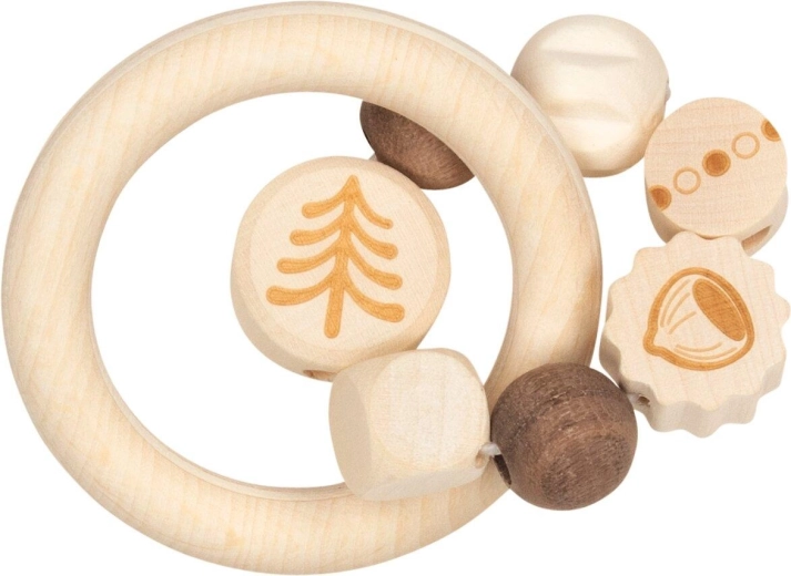 Goki Holz-Beißring mit Rassel Eichhörnchen – 1 Stück