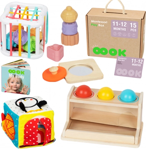 Tooky Toy Montessori-Box 5-in-1 für Babys 11–12 Monate