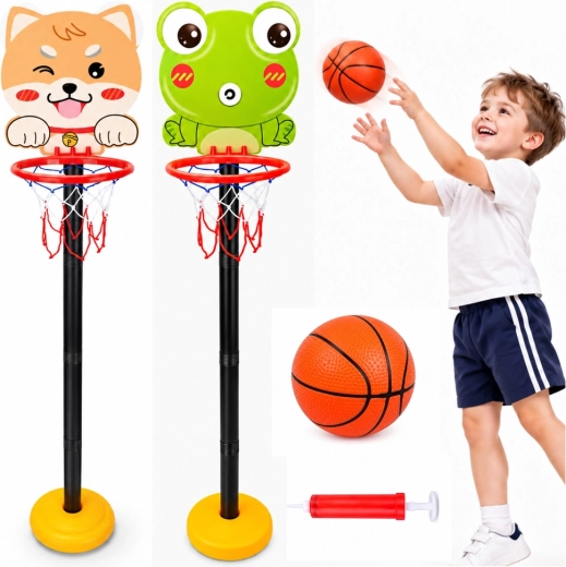 Verstellbarer Kinder-Basketballkorb mit Tiermotiv 110 cm – 1 Stück
