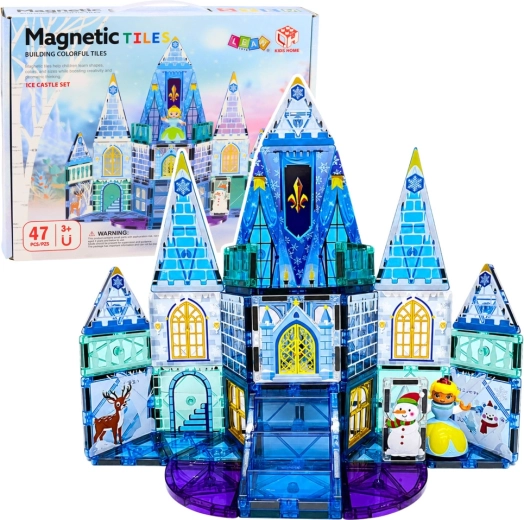 Magnetische Konstruktionsbausteine Prinzessinnen-Eisschloss (47 Teile)