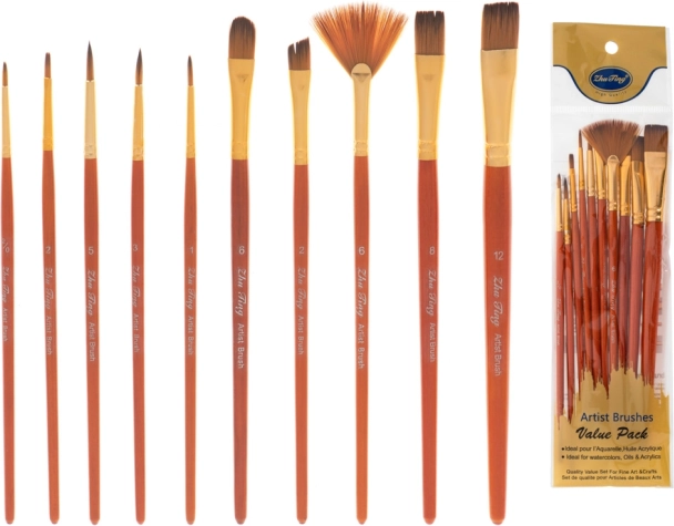 Set von 10 Schulmalpinseln