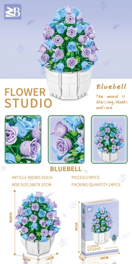 Baukasten lila Blume 570 Teile