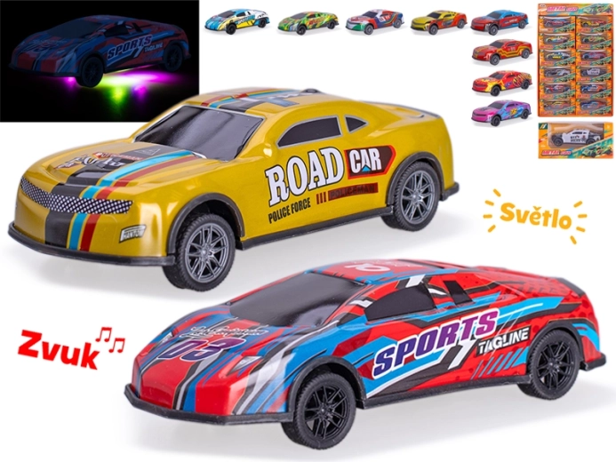 Rennwagen mit Rückziehmotor 12,5 cm mit Licht und Sound