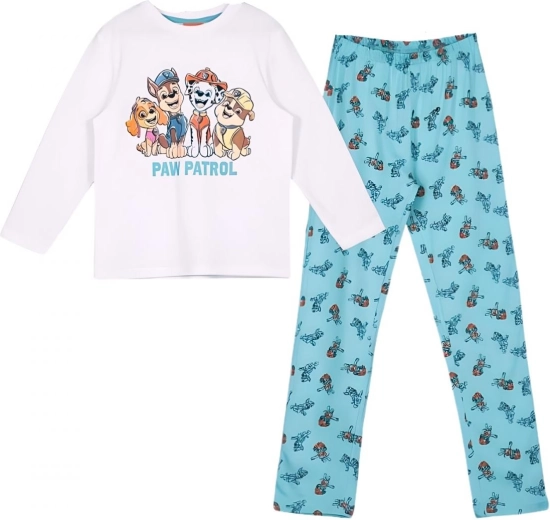 Kinderpyjama Paw Patrol in Weiß-Türkis