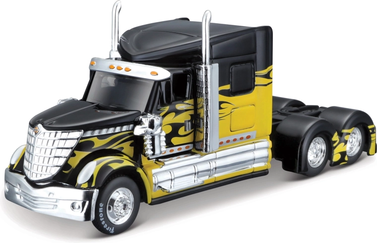 Maisto Design Custom Rigs International Lone Star schwarz-gelb 1:64