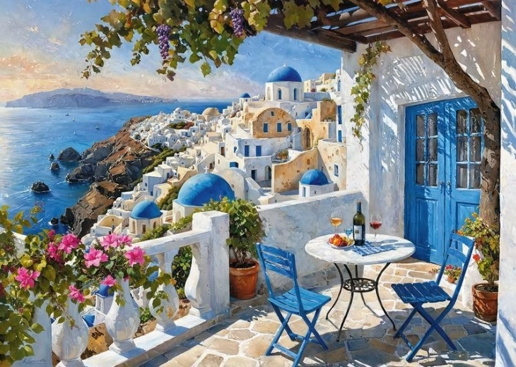 Puzzle Cherrypazzi Santorini Blues, 1.000 Teile