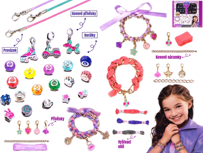 Set zur Herstellung von Armbändern mit Metallanhängern für Kinder