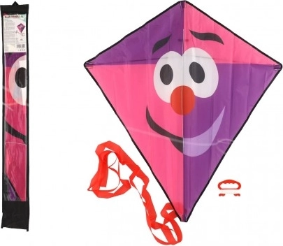 Flugdrachen Clown aus Nylon 78 × 86 cm pink‑violett