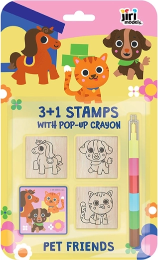 Stempel 3+1 mit Wachsmalstift – Haustiere
