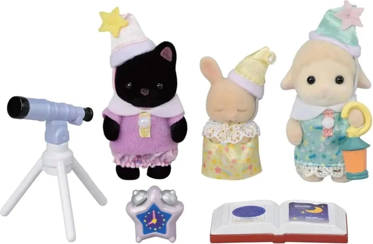 Drei niedliche Babys in Pyjamas