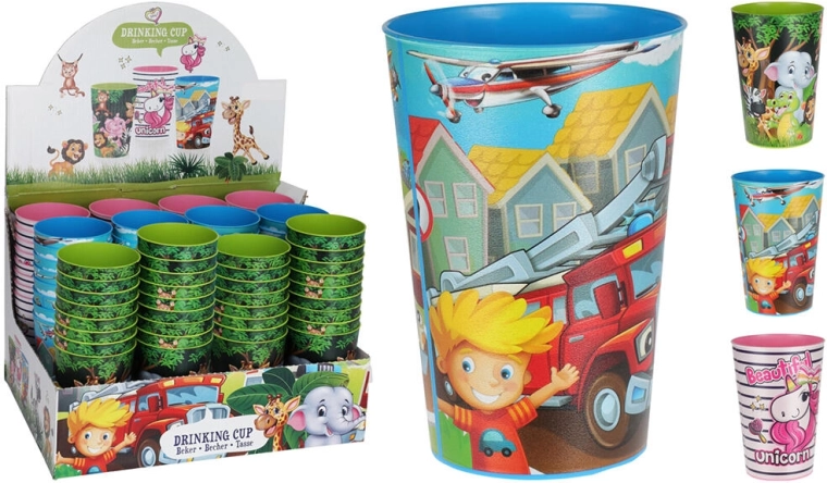 Kinderplastikbecher 0,34 l – Mix Dekore