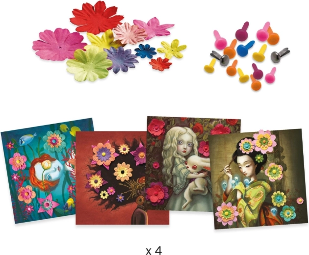 Geschichtete Blumen für 3D-Effekt