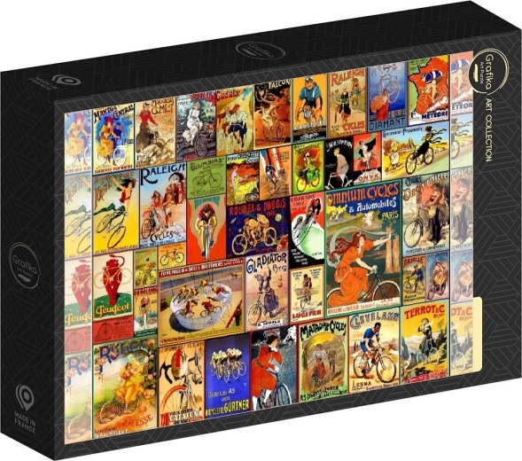 Grafika Puzzle Vintage-Plakate mit Fahrrädern, 1000 Teile