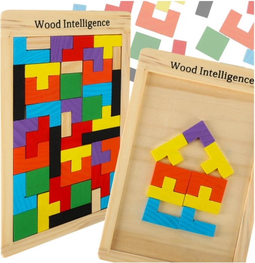 Holzpuzzle Tetris mit 40 Teilen