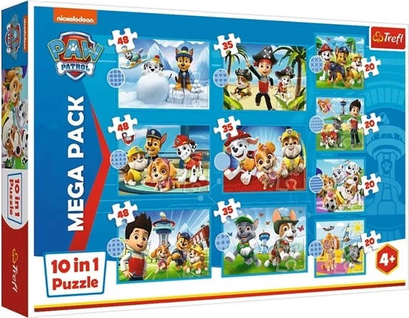 Puzzle 10-in-1 Freundliches Team der Paw Patrol
