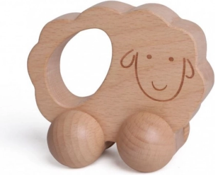 Holzauto zum Schafe Fangen