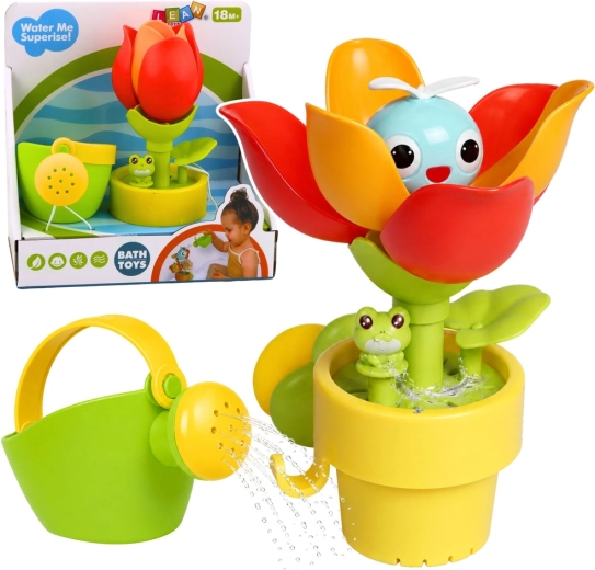 Interaktives Badespielzeug Tulpe mit Gießkanne und Wasserfontäne