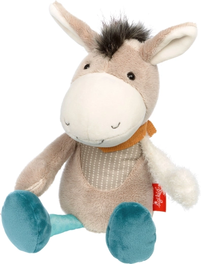 Sigikid pastellfarbenes Patchwork-Äffchen – erstes Kuscheltier 31 cm