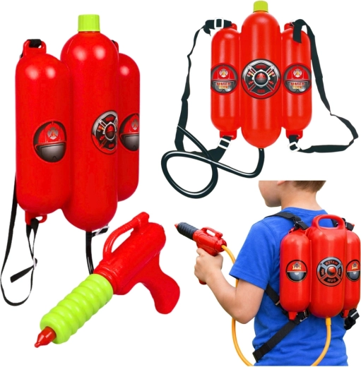 Feuerwehr-Wasserrucksack mit Pistole für Kinder