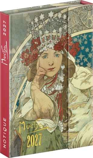 Notique Wochenkalender mit Magnetverschluss Alfons Mucha 2027 11 × 16 cm