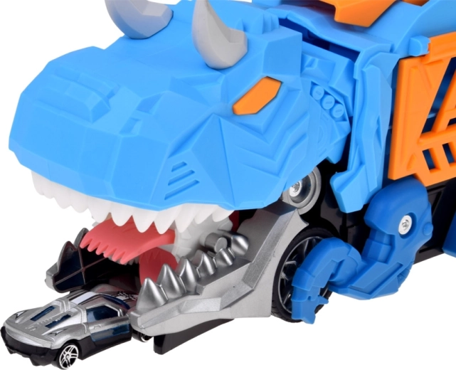 Dinosaurier, der kleine Autos „frisst“