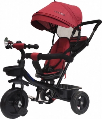 Kinderdreirad drehbar 360 im rot-schwarzen Design