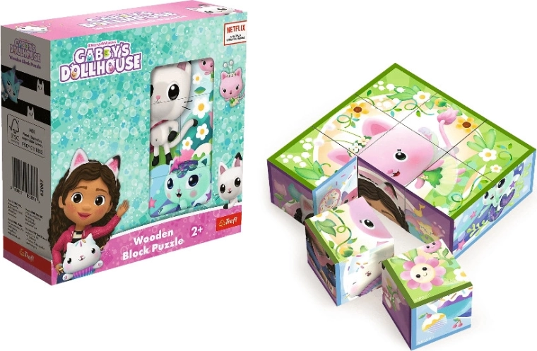 Holz-Würfelpuzzle Gabby's Dollhouse