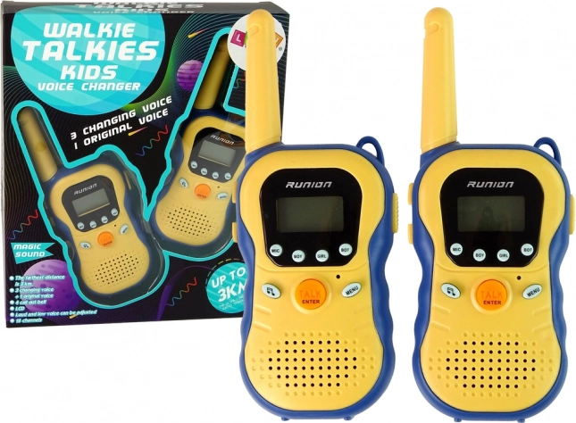Kinder-Walkie-Talkies mit Stimmverzerrer, gelb (2 Stk.)
