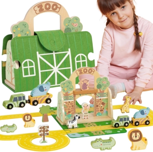 Tooky Toy tragbarer Mini-Zoo im Koffer