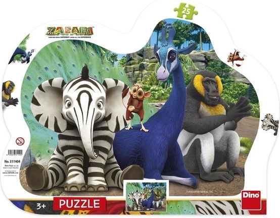 Dino Umriss-Brettspielpuzzle Zafari, 25 Teile