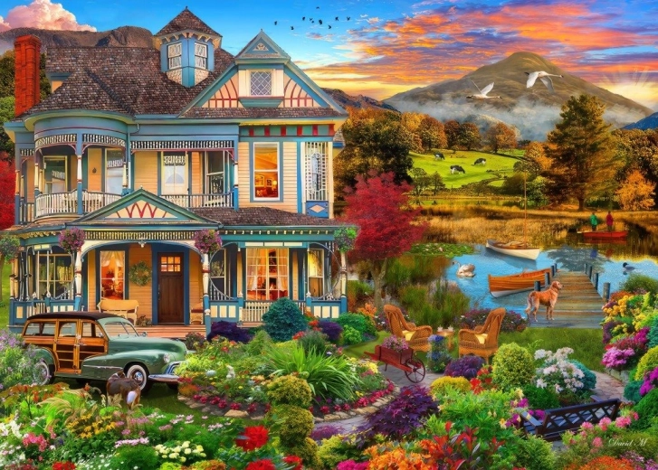 Puzzle Ländliches Gartenhaus 500 Teile BLUEBIRD