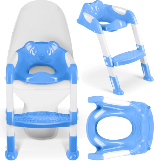 Kinder-WC-Aufsatz mit Plattform und Griffen RICOKIDS Koala – blau