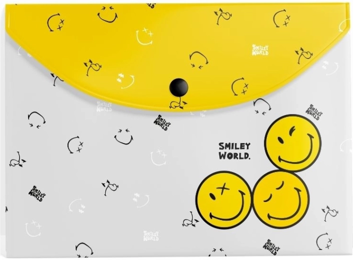 Plastisches Dokumentenmäppchen mit Druckknopf A4 – Motiv SMILEY WORLD