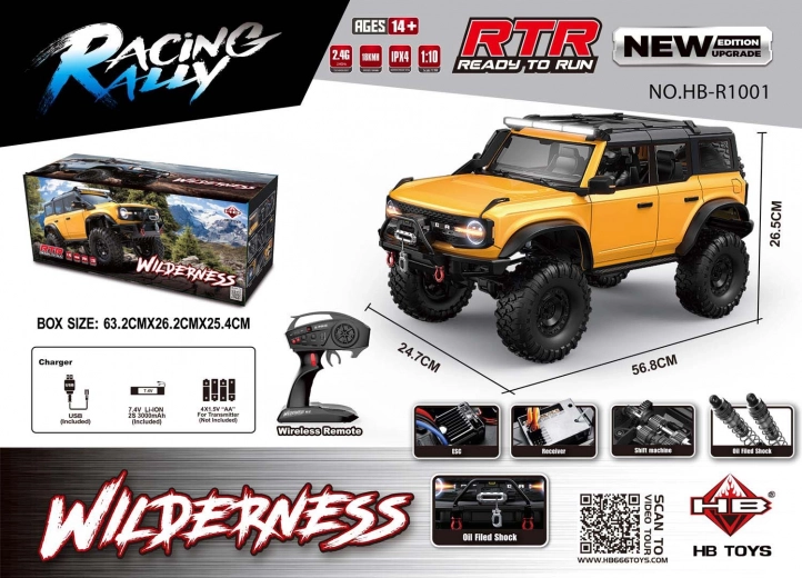 Ferngesteuertes Auto Wilderness 1:10 gelb