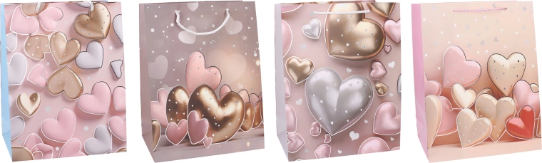 Geschenktasche Größe L 30 × 41,5 × 12 cm – ganzjähriges Motiv Herz