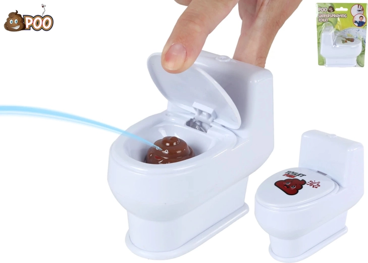 Scherz-Toilette spritzt Wasser 10 cm mit Kackhäufchen