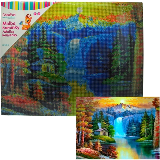 Diamantmalerei Wasserfall 40 × 50 cm