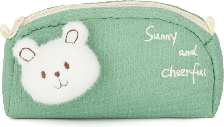 Kinder-Etui Plüschbär grün