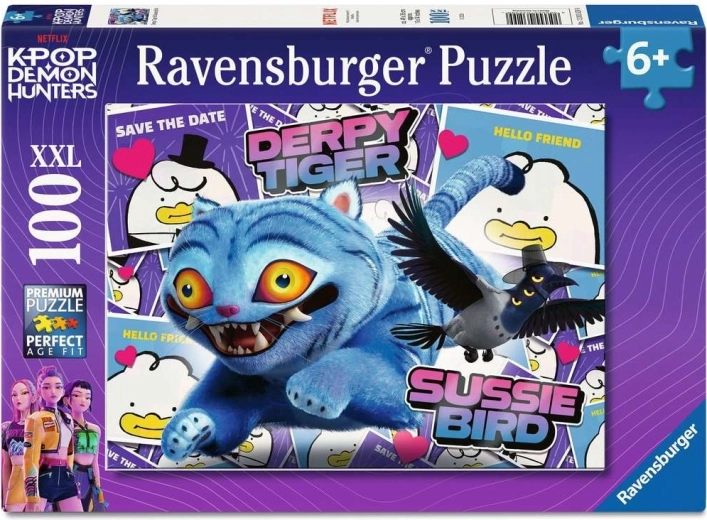 Ravensburger Puzzle K-pop: Verrückter Tiger und Vögelchen Sussie XXL 100 Teile